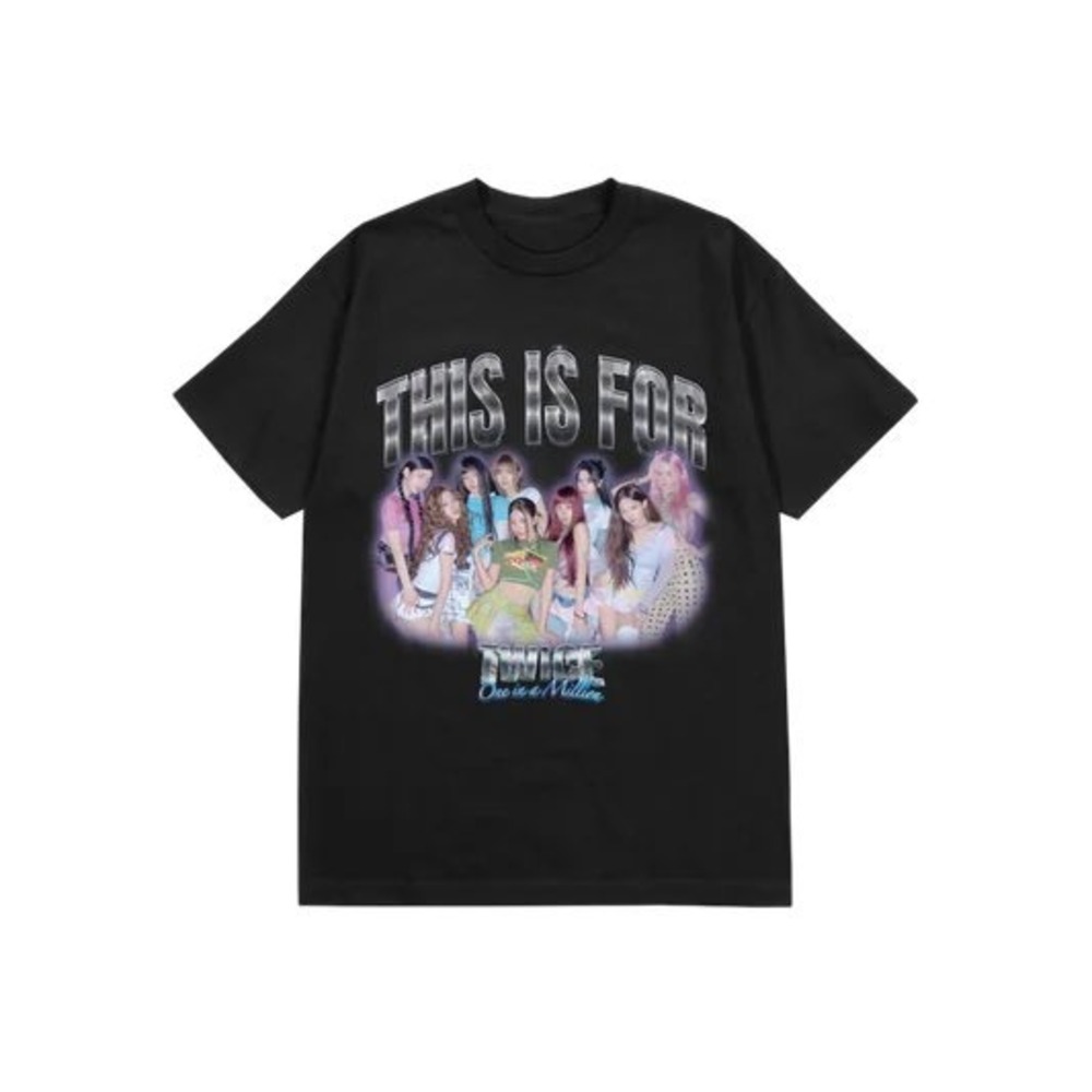 TWICE This Is For Twice One In A Million Black Graphic T-Shirt K-Pop